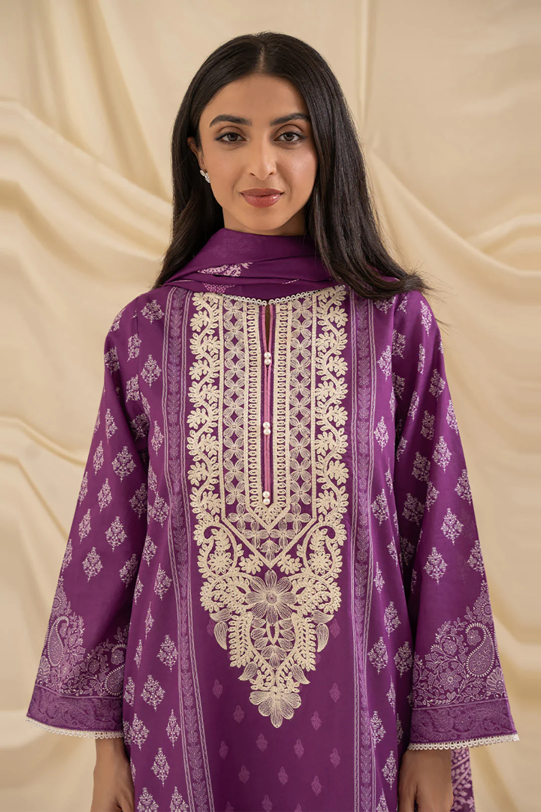 Embroidered Kurta Dupatta - 1710 - Image 3