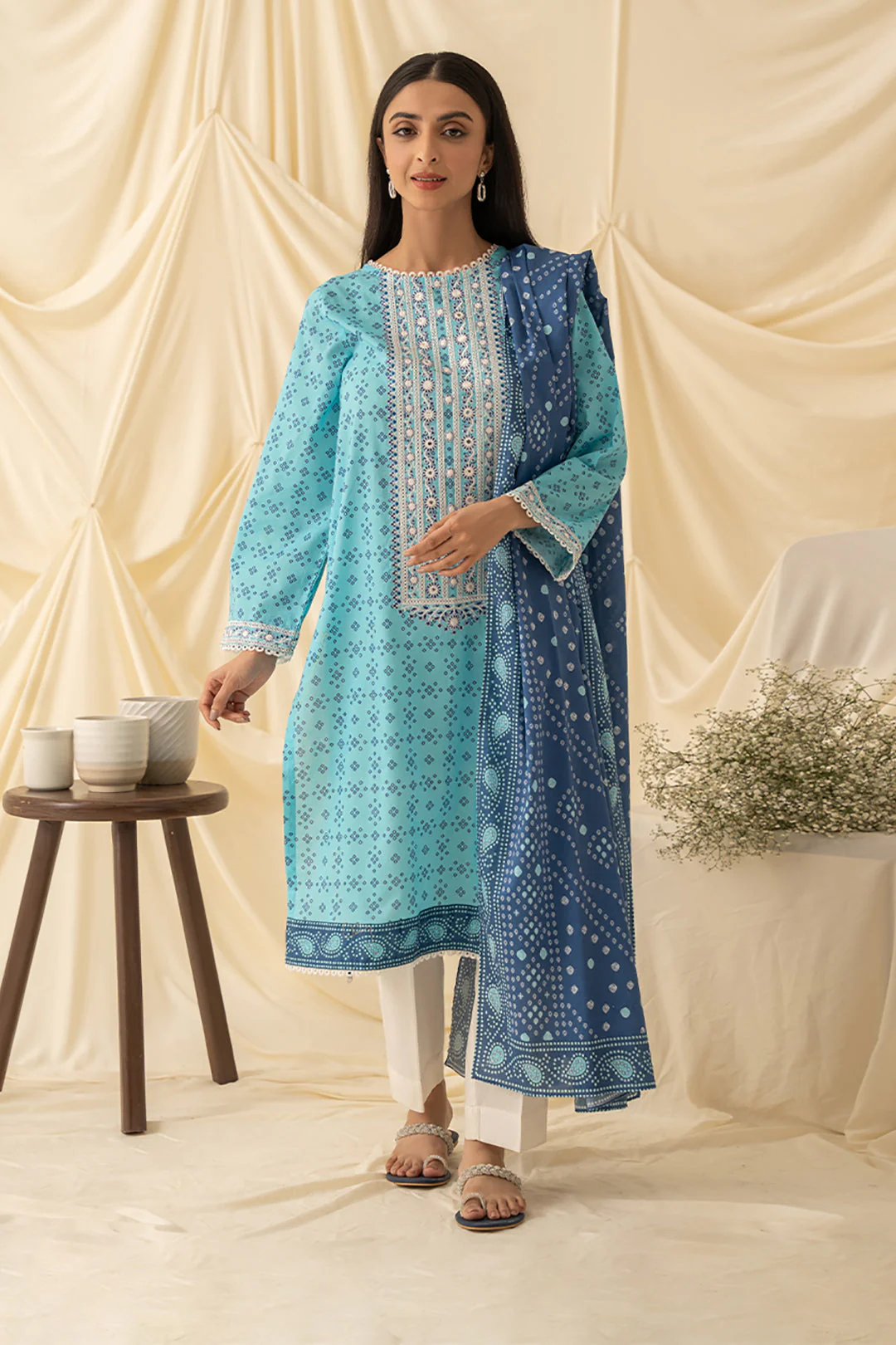 Embroidered Kurta Dupatta - 1711 - Image 2