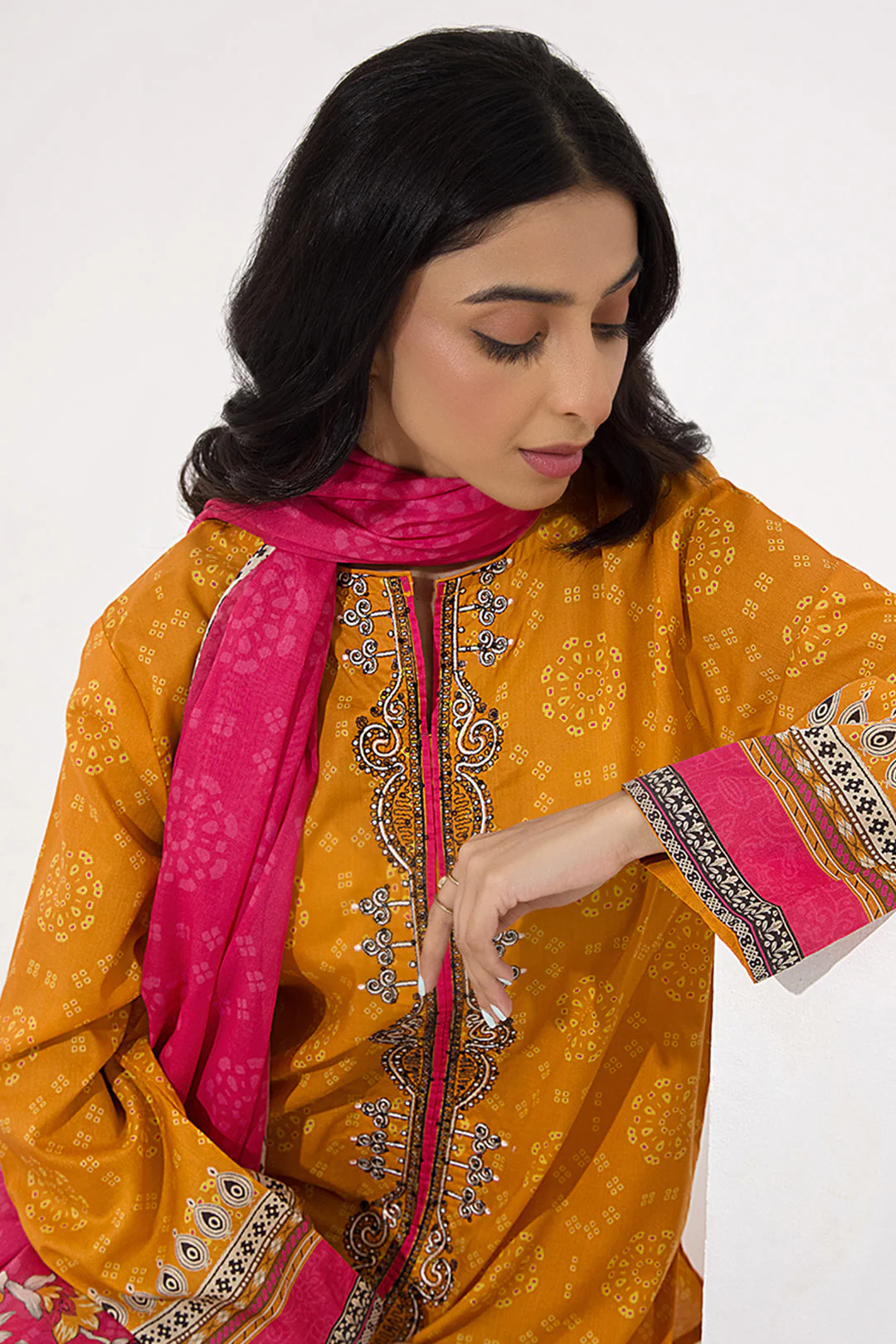 Embroidered Kurta Dupatta Trouser - 0825 - Image 6