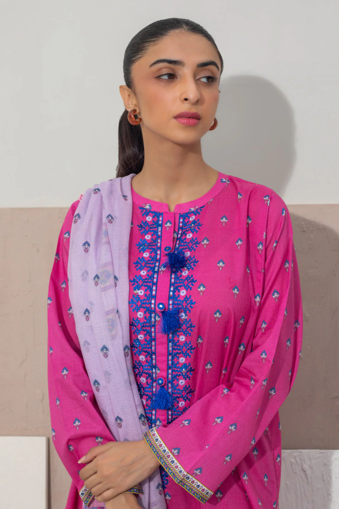 Embroidered Kurta Dupatta Trouser - 0971 - Image 6