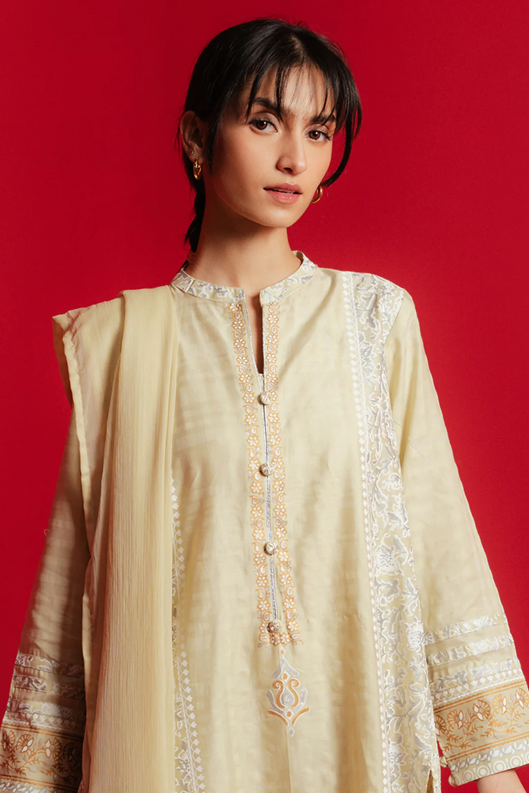 Embroidered Kurta Dupatta Trouser - 0978