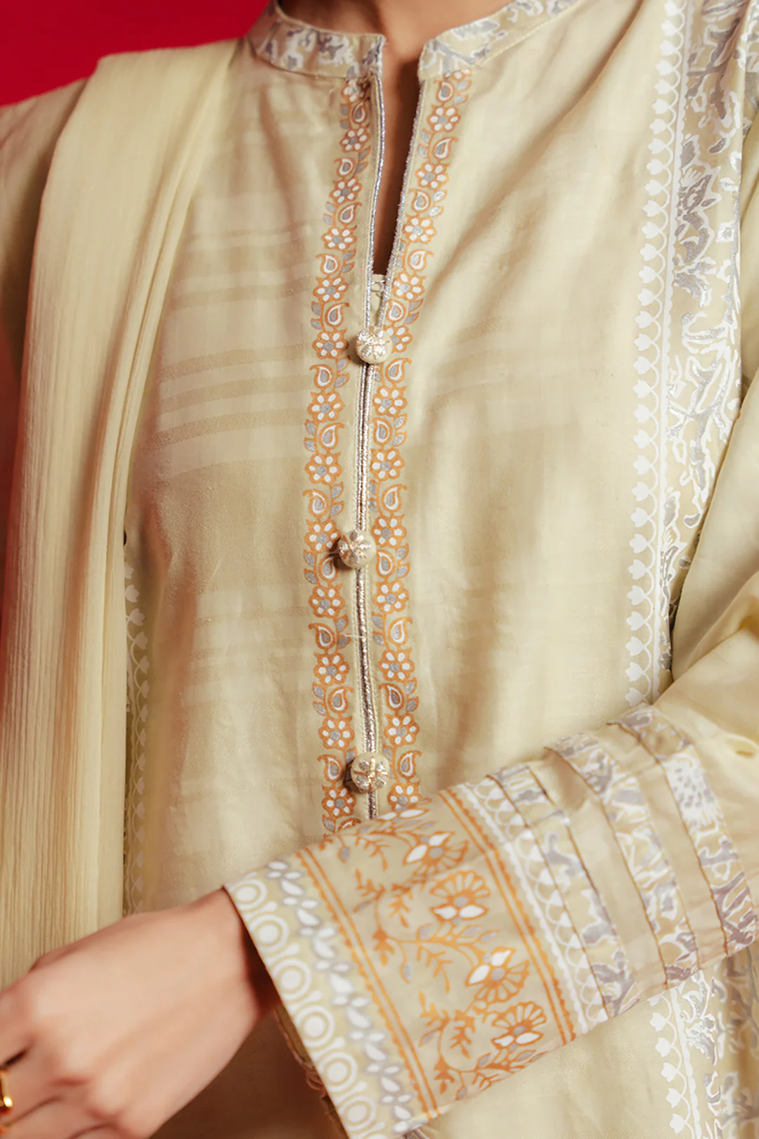 Embroidered Kurta Dupatta Trouser - 0978 - Image 3