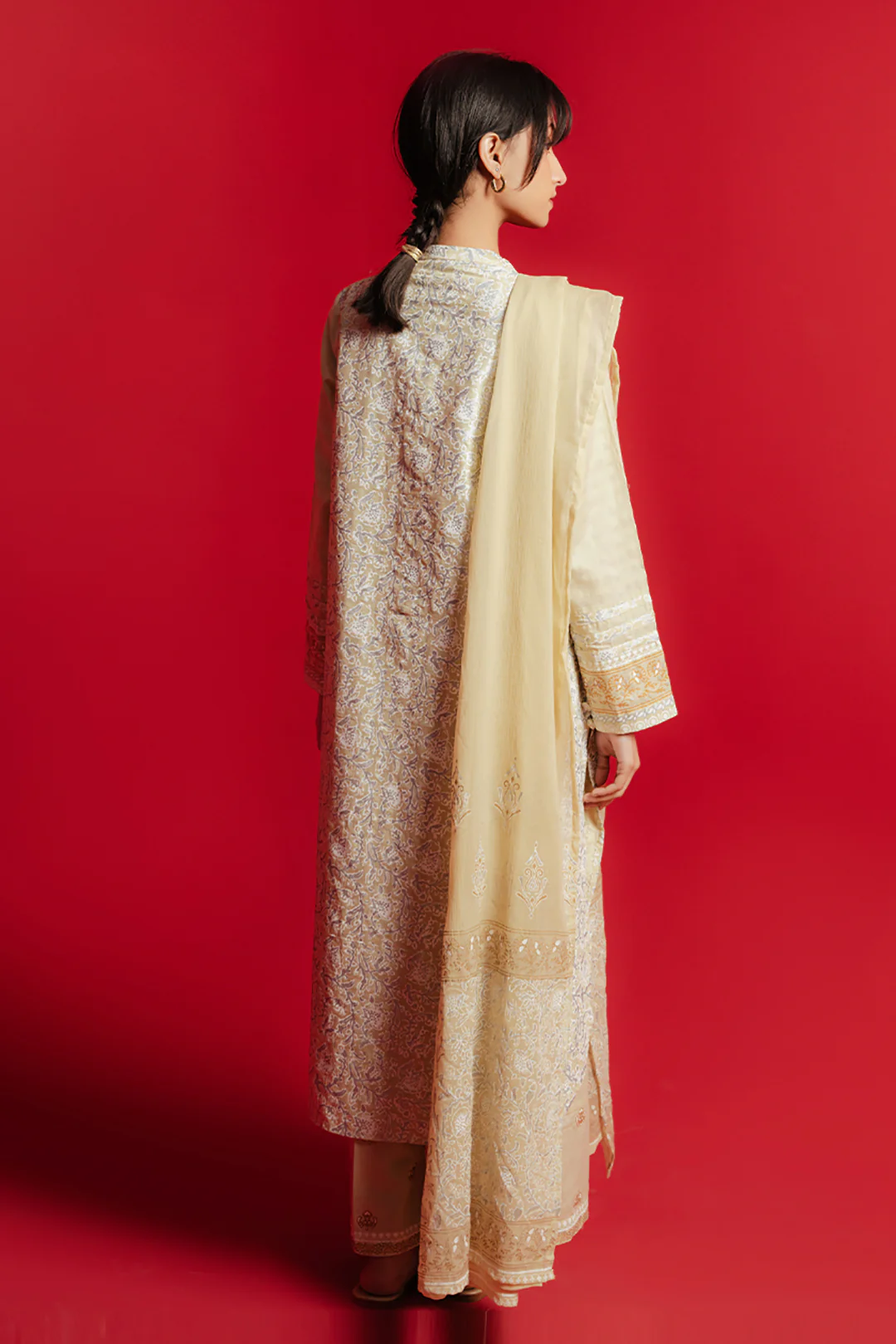 Embroidered Kurta Dupatta Trouser - 0978 - Image 5