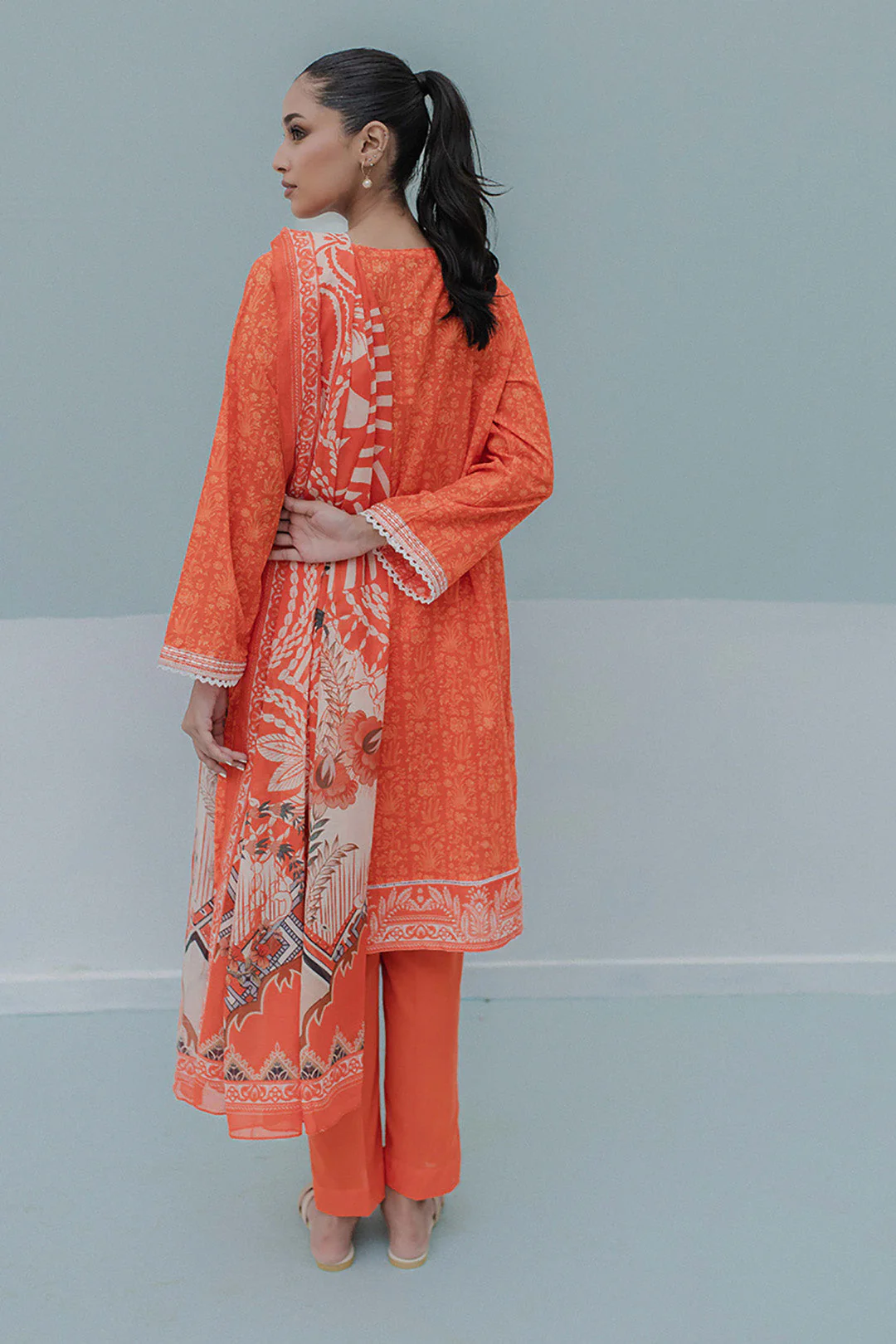 Embroidered Kurta Dupatta Trouser - 1082 - Image 5