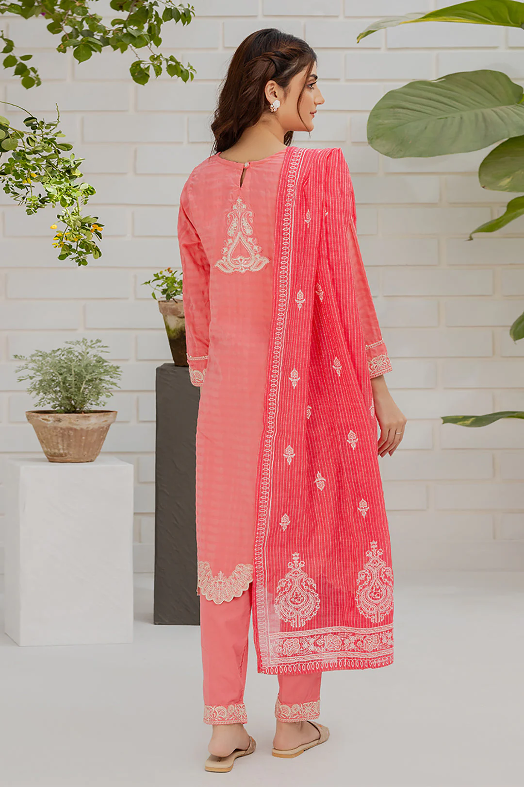 Embroidered Kurta Dupatta Trouser - 1099 - Image 5