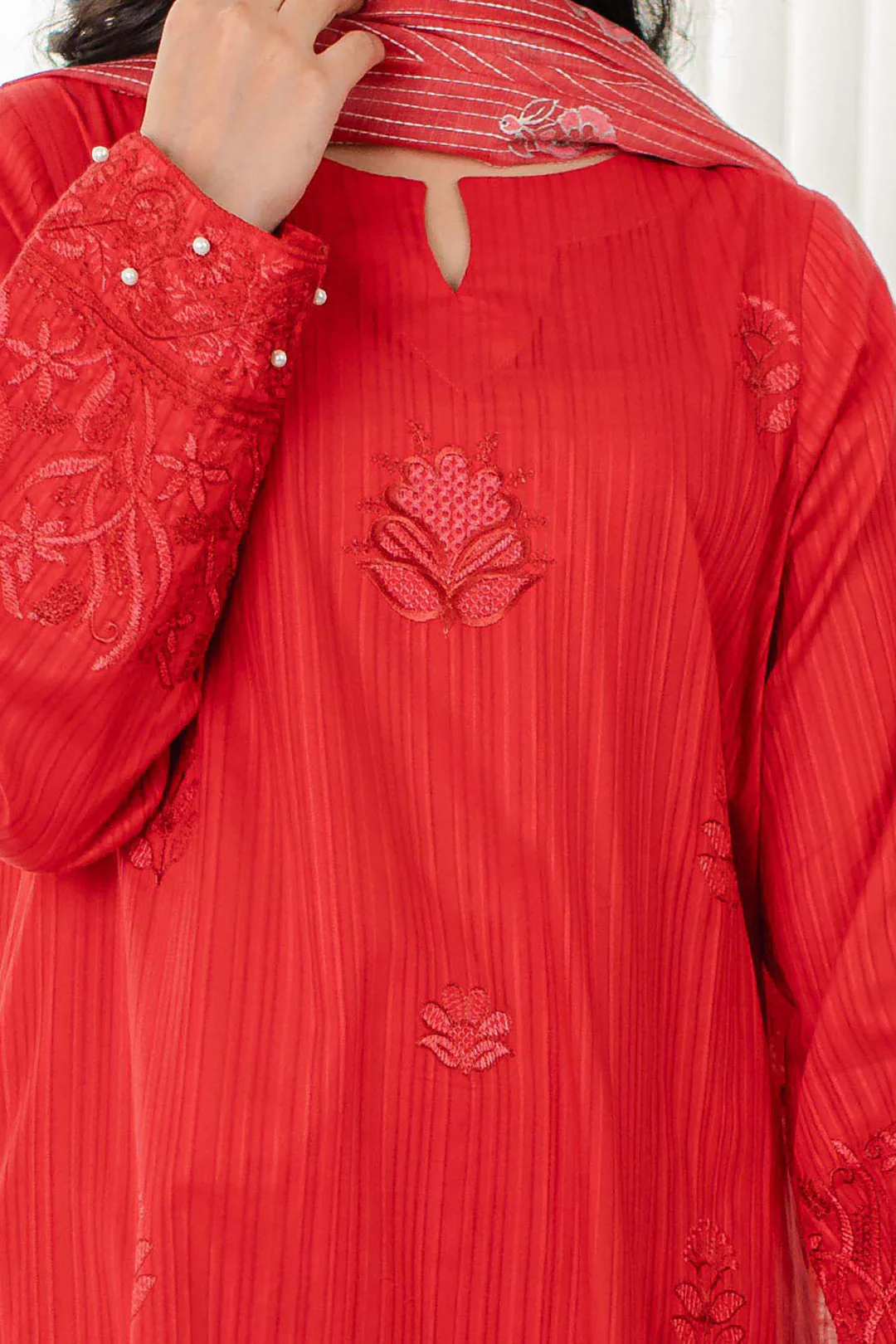 Embroidered Kurta Dupatta Trouser - 1101 - Image 4