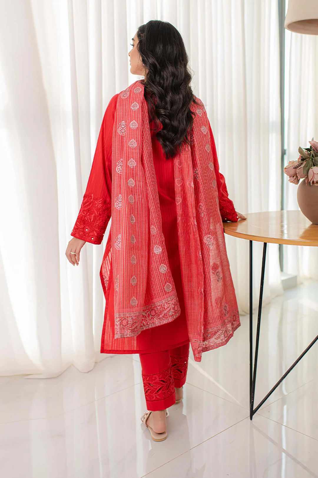 Embroidered Kurta Dupatta Trouser - 1101 - Image 5