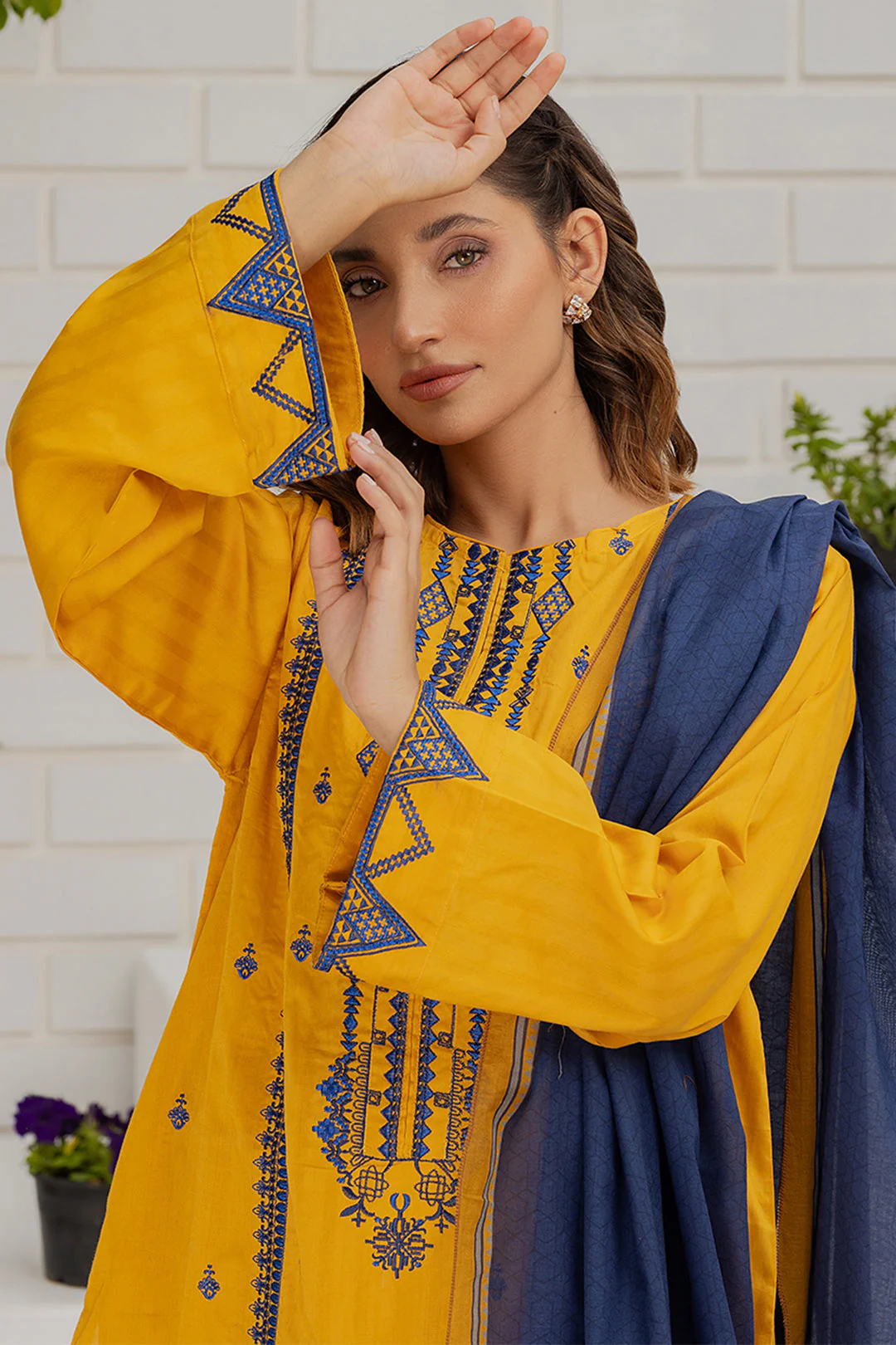 Embroidered Kurta Dupatta Trouser - 1185 - Image 6