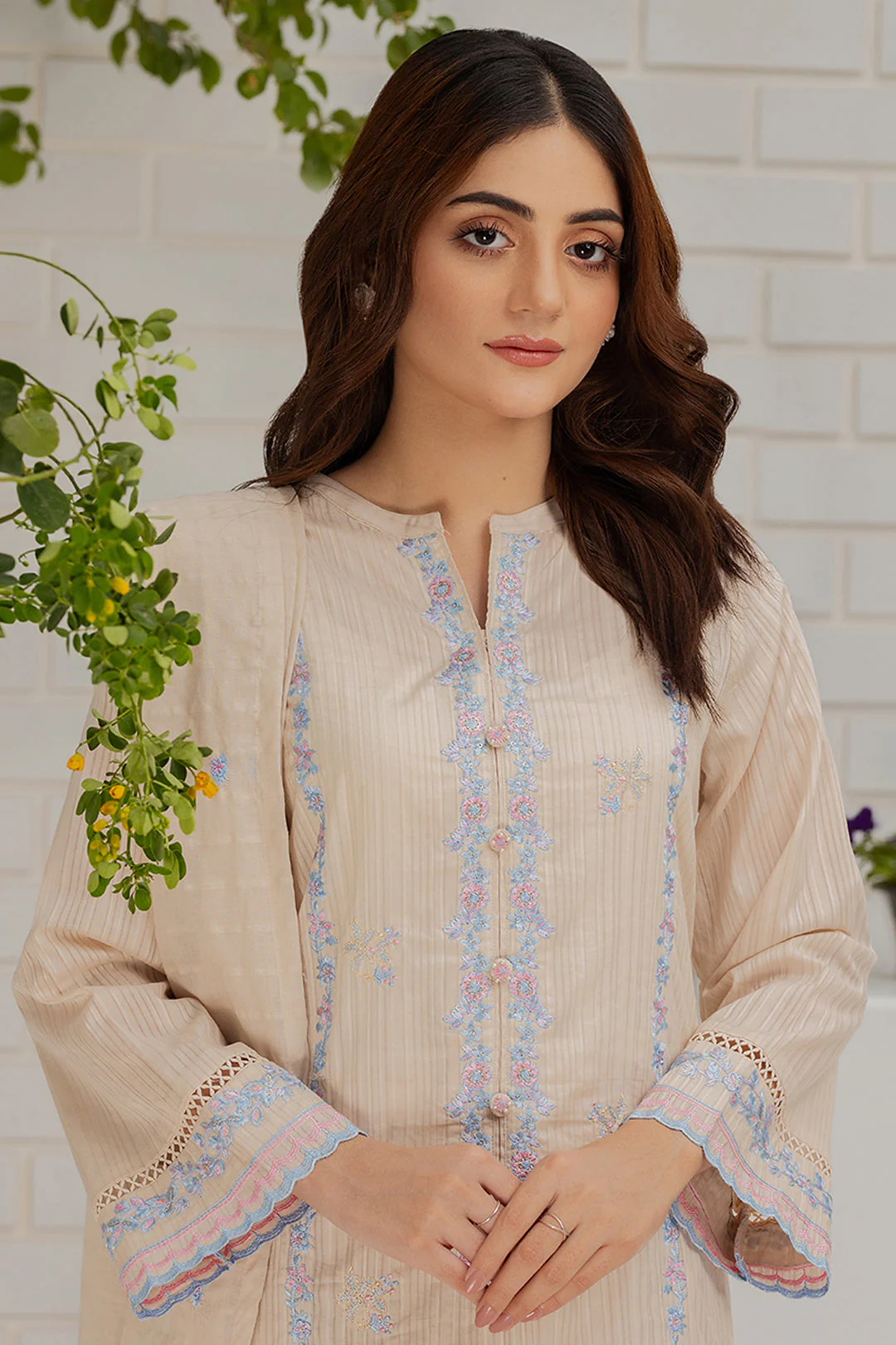 Embroidered Kurta Dupatta Trouser - 1232 - Image 6