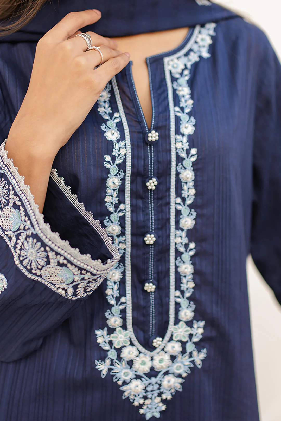 Embroidered Kurta Dupatta Trouser - 1243 - Image 4