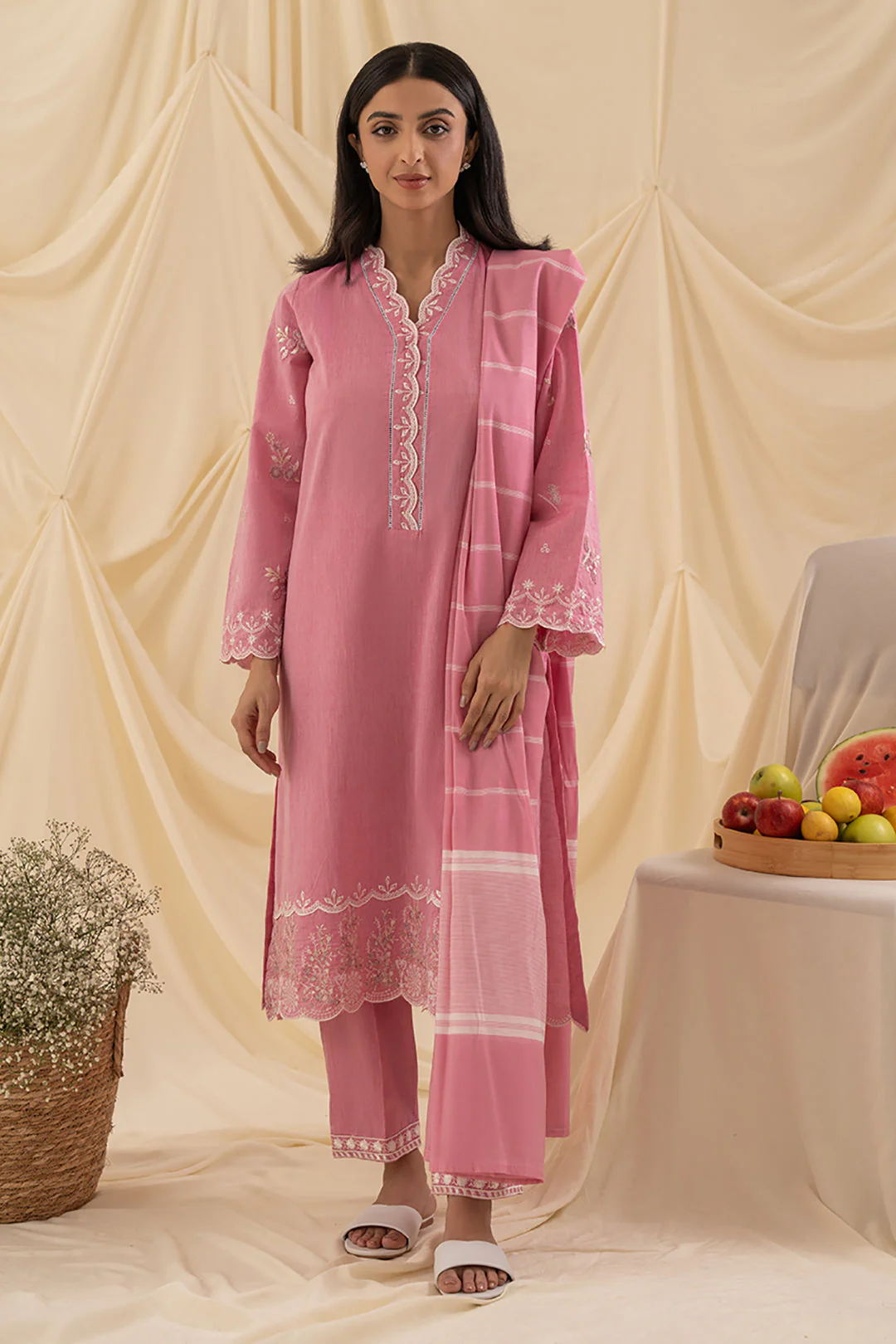 Embroidered Kurta Dupatta Trouser - 1282 - Image 2