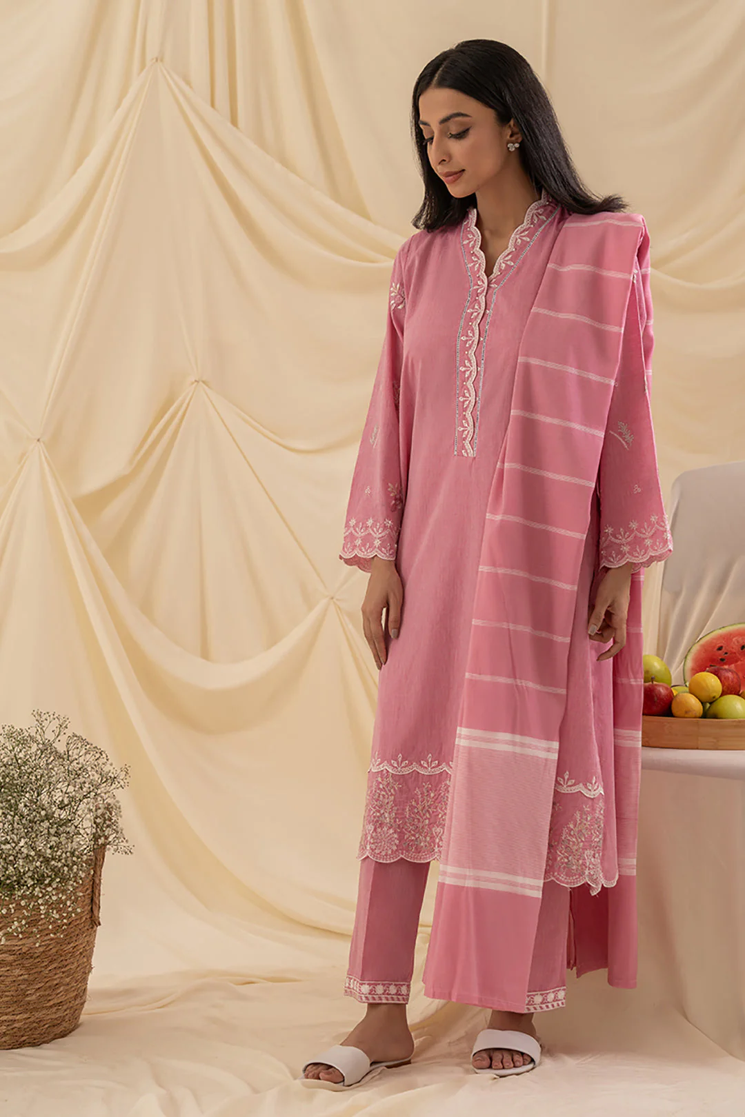 Embroidered Kurta Dupatta Trouser - 1282 - Image 3