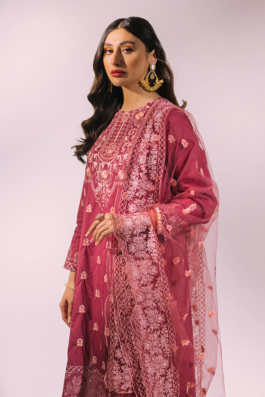 Embroidered Kurta Dupatta Trouser - 3232 - Image 5