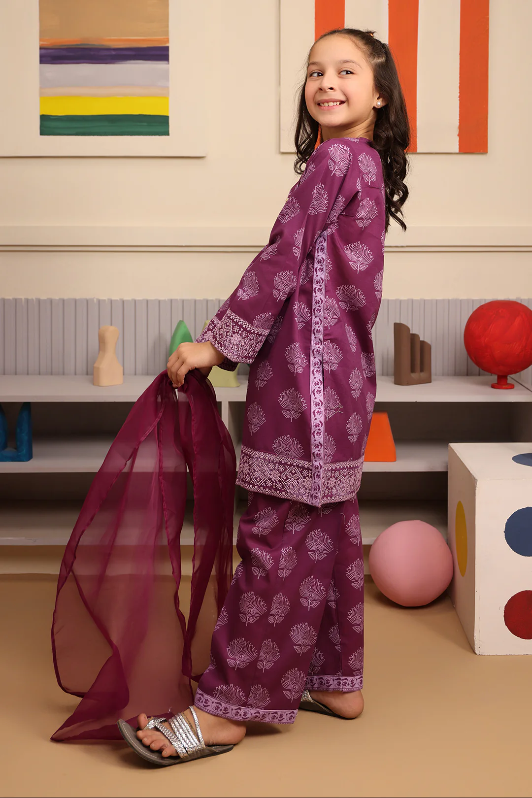 Embroidered Kurta Dupatta Trouser - 3664 - Image 2