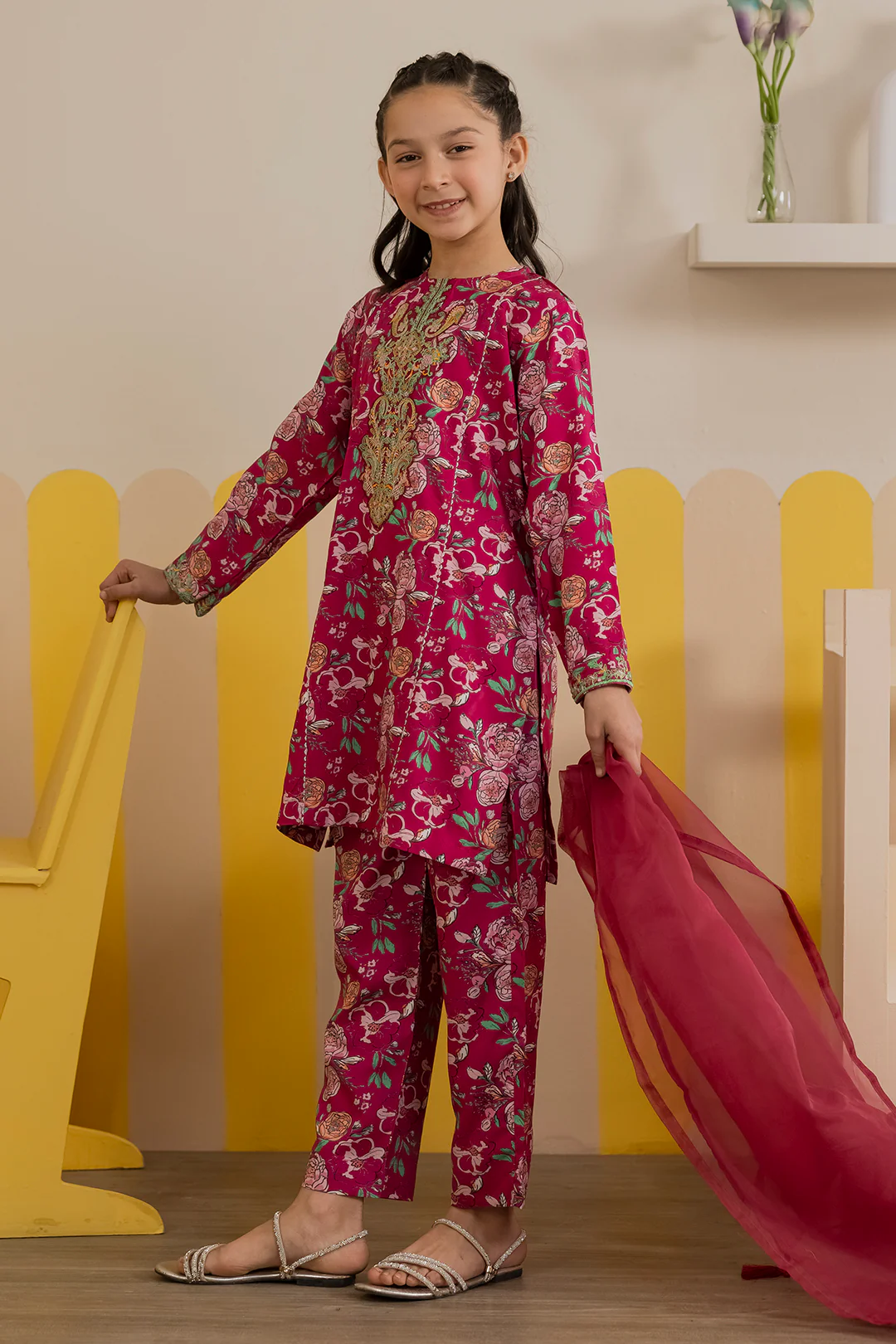 Embroidered Kurta Dupatta Trouser - 3424 - Image 2