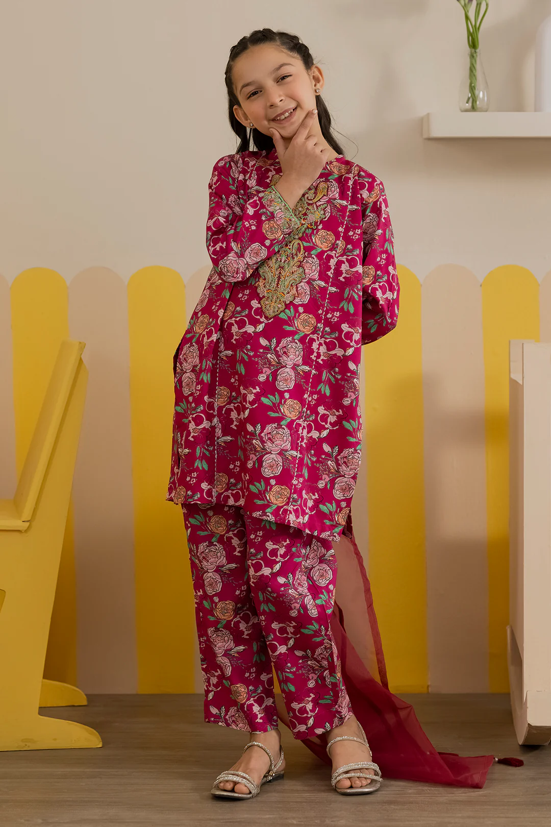 Embroidered Kurta Dupatta Trouser - 3424 - Image 3
