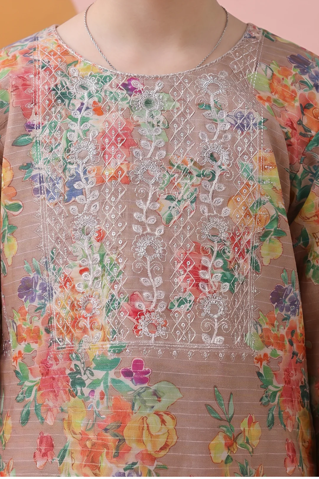 Embroidered Kurta Dupatta Trouser - 3477 - Image 3
