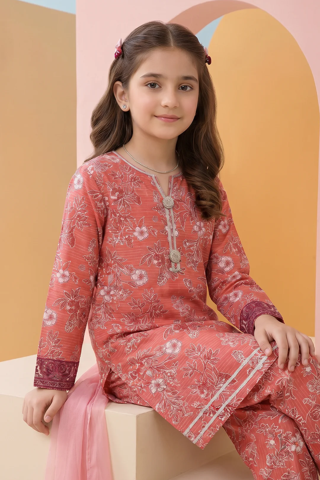 Embroidered Kurta Dupatta Trouser - 3480 - Image 2