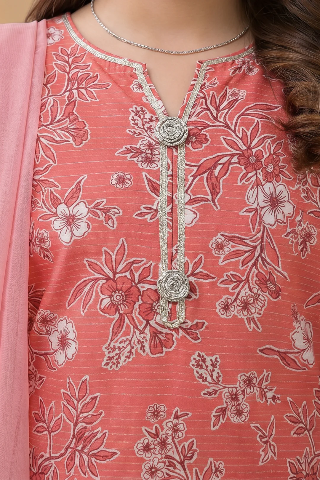 Embroidered Kurta Dupatta Trouser - 3480 - Image 3