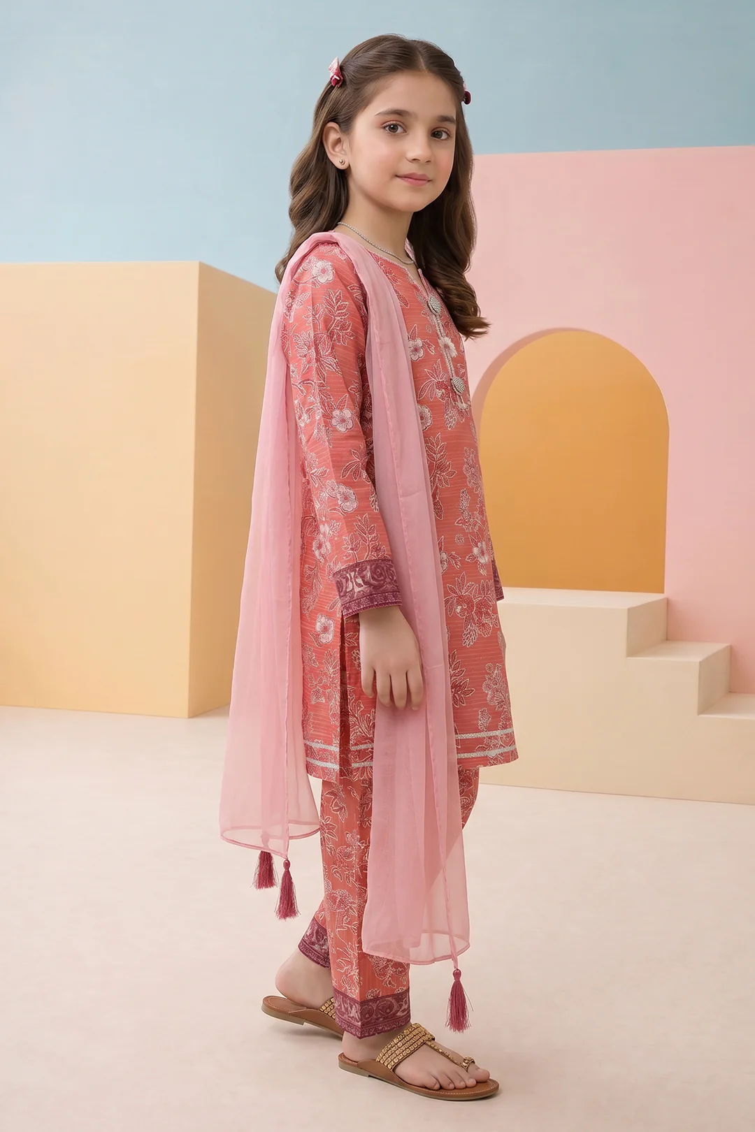 Embroidered Kurta Dupatta Trouser - 3480 - Image 5