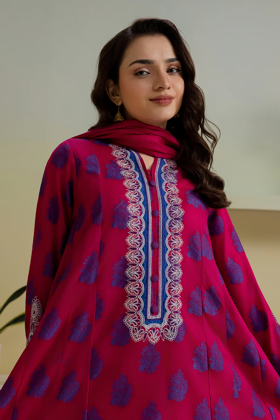 Embroidered Kurta Dupatta Trouser - 1249 - Image 2