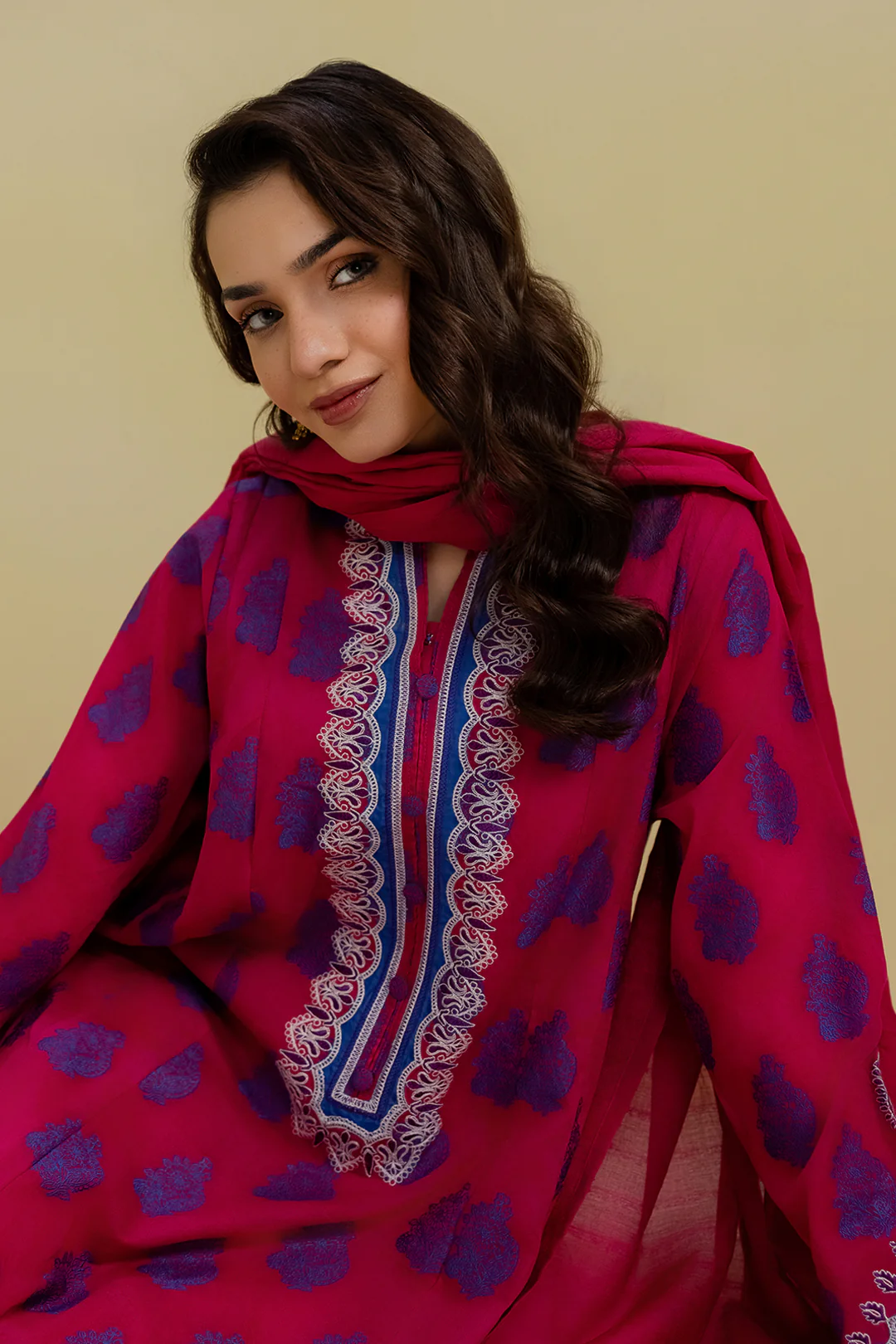 Embroidered Kurta Dupatta Trouser - 1249 - Image 4