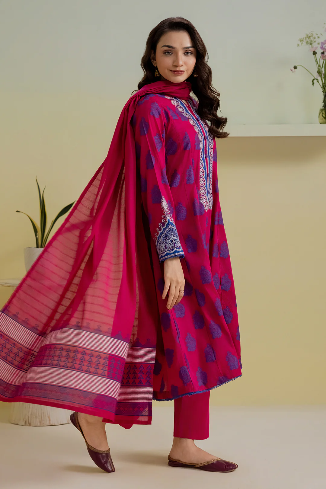 Embroidered Kurta Dupatta Trouser - 1249 - Image 5