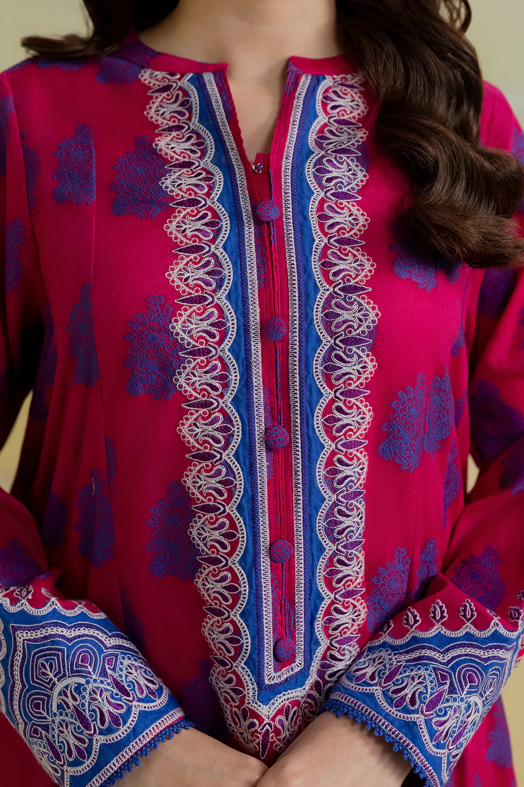 Embroidered Kurta Dupatta Trouser - 1249 - Image 7