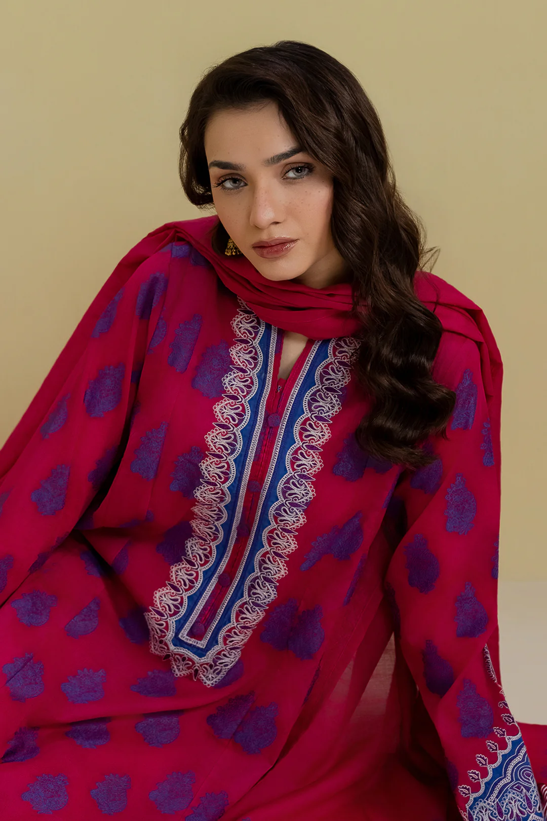 Embroidered Kurta Dupatta Trouser - 1249 - Image 8