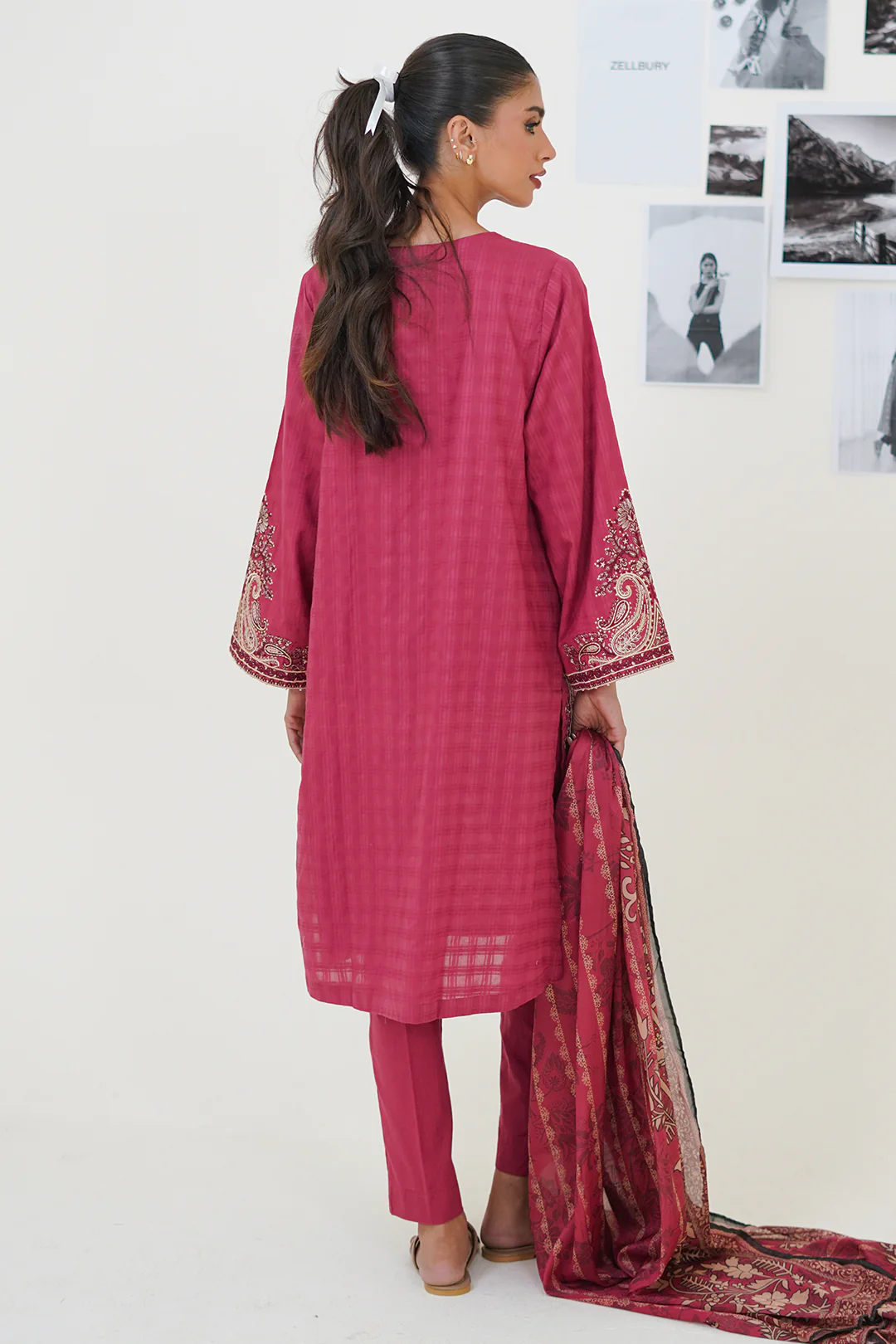 Embroidered Kurta Dupatta Trouser - 1262 - Image 6