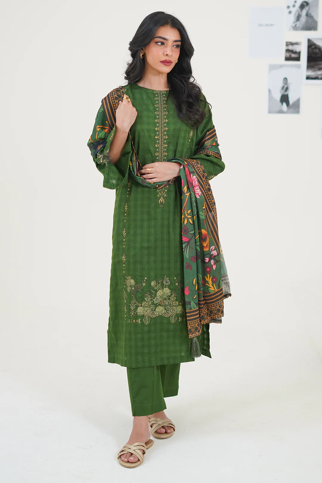 Embroidered Kurta Dupatta Trouser - 1268 - Image 2