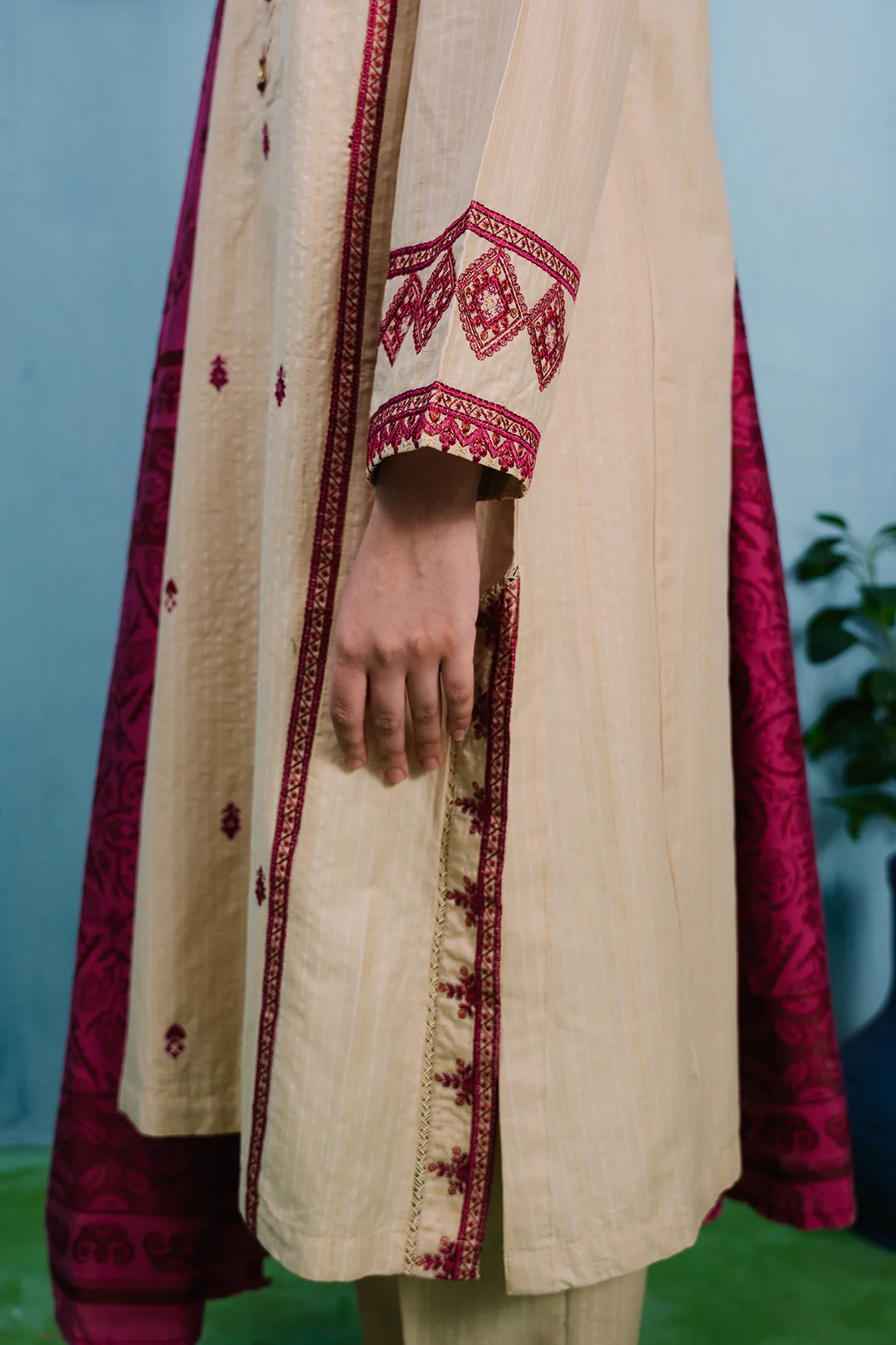 Embroidered Kurta Dupatta Trouser - 1273 - Image 7