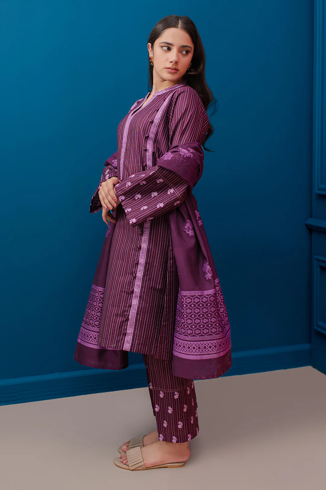 Embroidered Kurta Dupatta Trouser - 1278 - Image 5