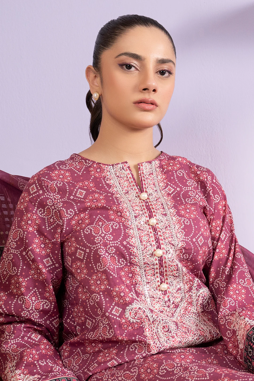 Embroidered Kurta Dupatta Trouser - 3286 - Image 2
