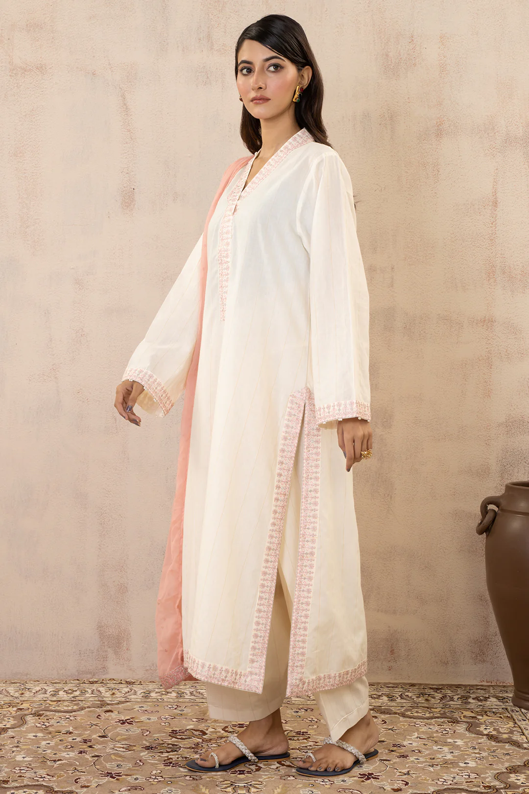 Embroidered Kurta Dupatta Trouser - 3333 - Image 4
