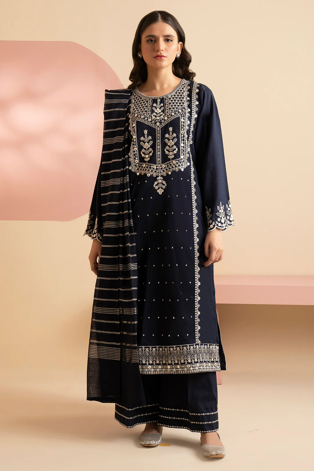 Embroidered Kurta Dupatta Trouser - 3337 - Image 7