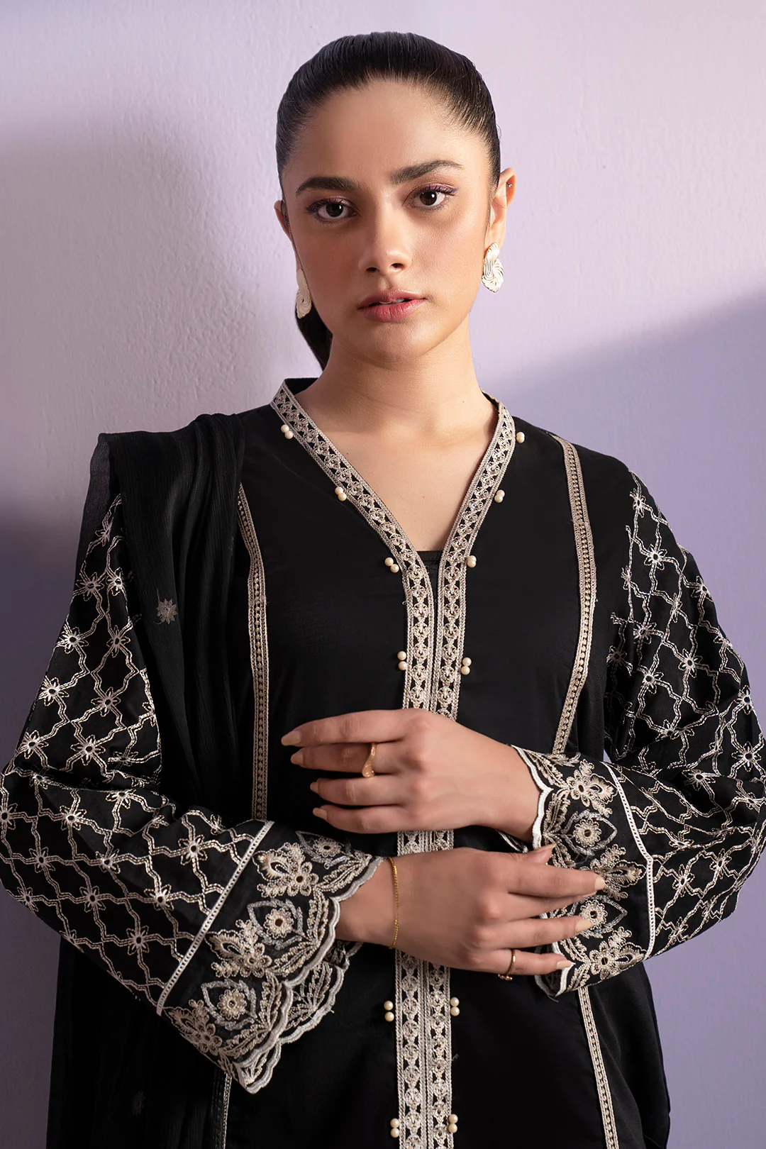 Embroidered Kurta Dupatta Trouser - 3339 - Image 2