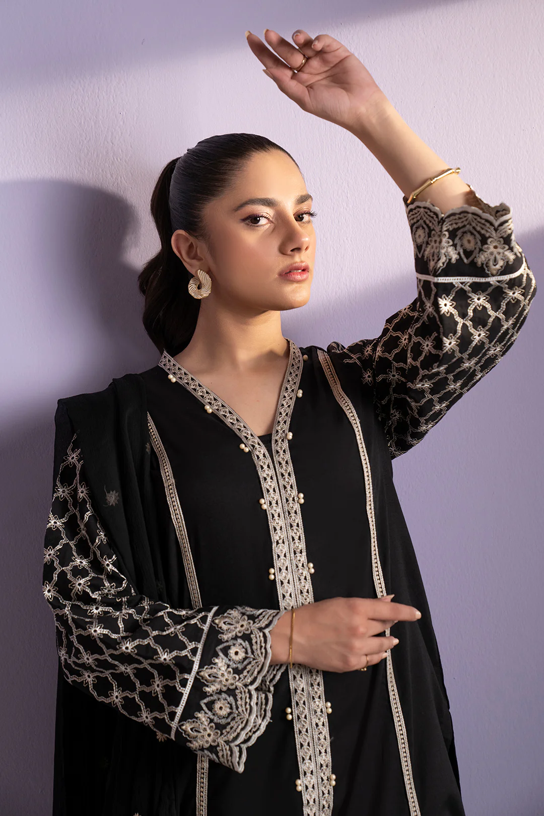 Embroidered Kurta Dupatta Trouser - 3339 - Image 6