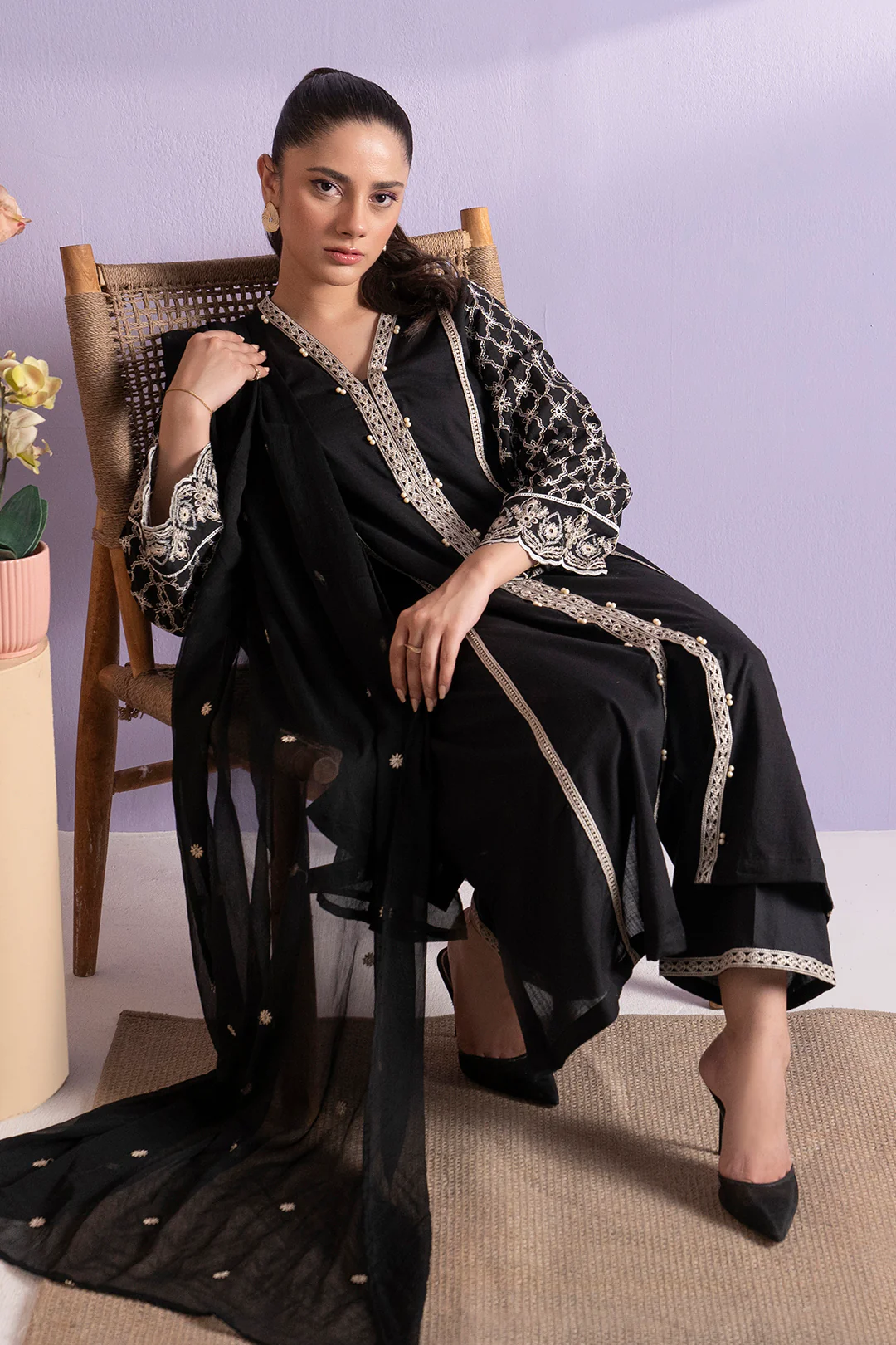 Embroidered Kurta Dupatta Trouser - 3339 - Image 7
