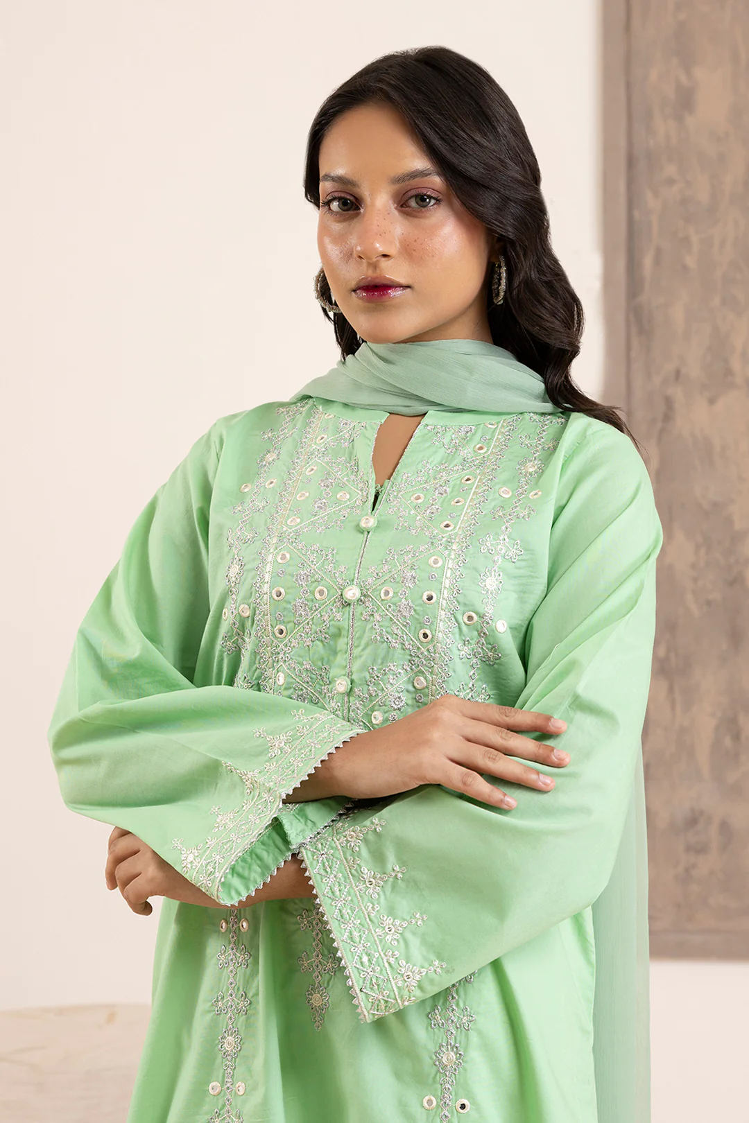 Embroidered Kurta Dupatta Trouser - 3341 - Image 2