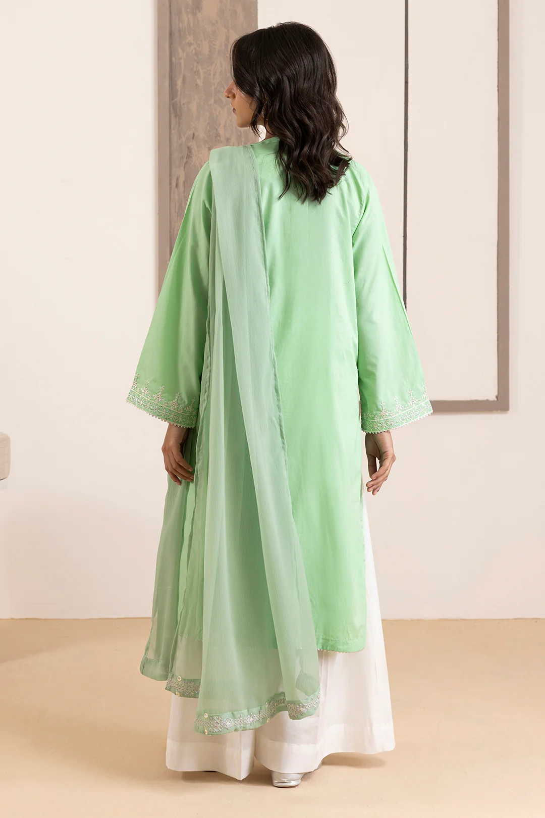 Embroidered Kurta Dupatta Trouser - 3341 - Image 8