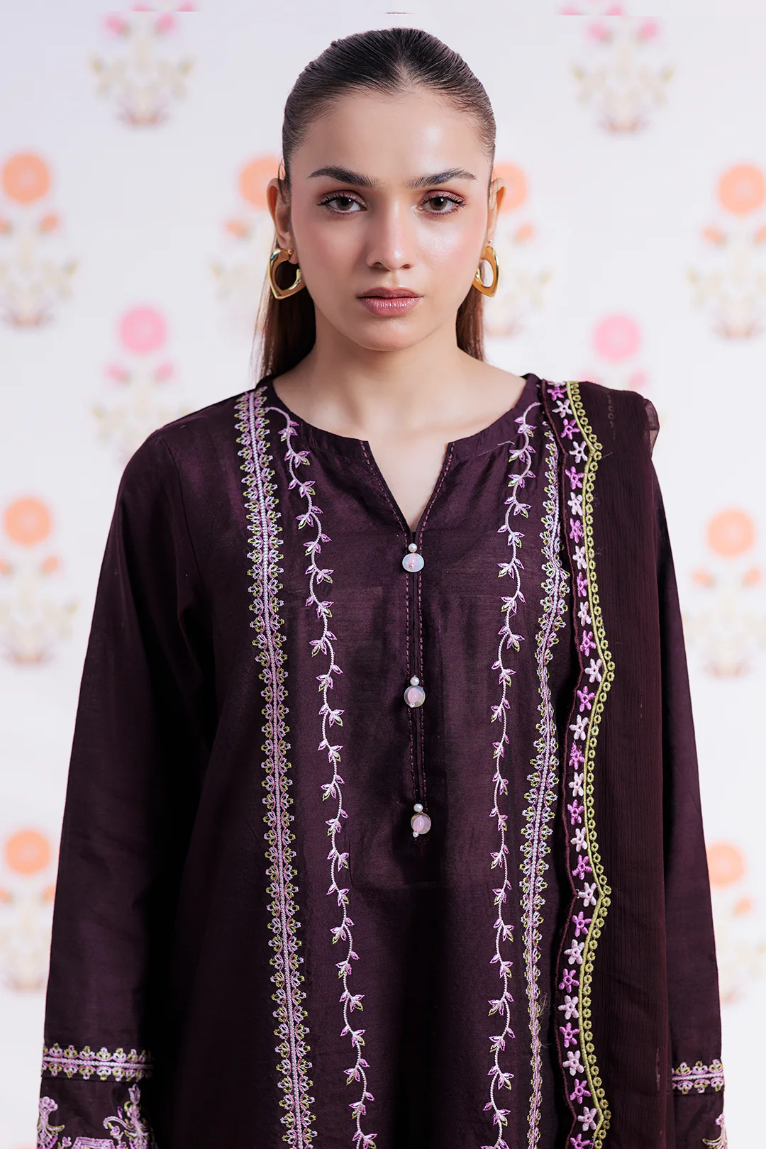 Embroidered Kurta Dupatta Trouser - 3343 - Image 2