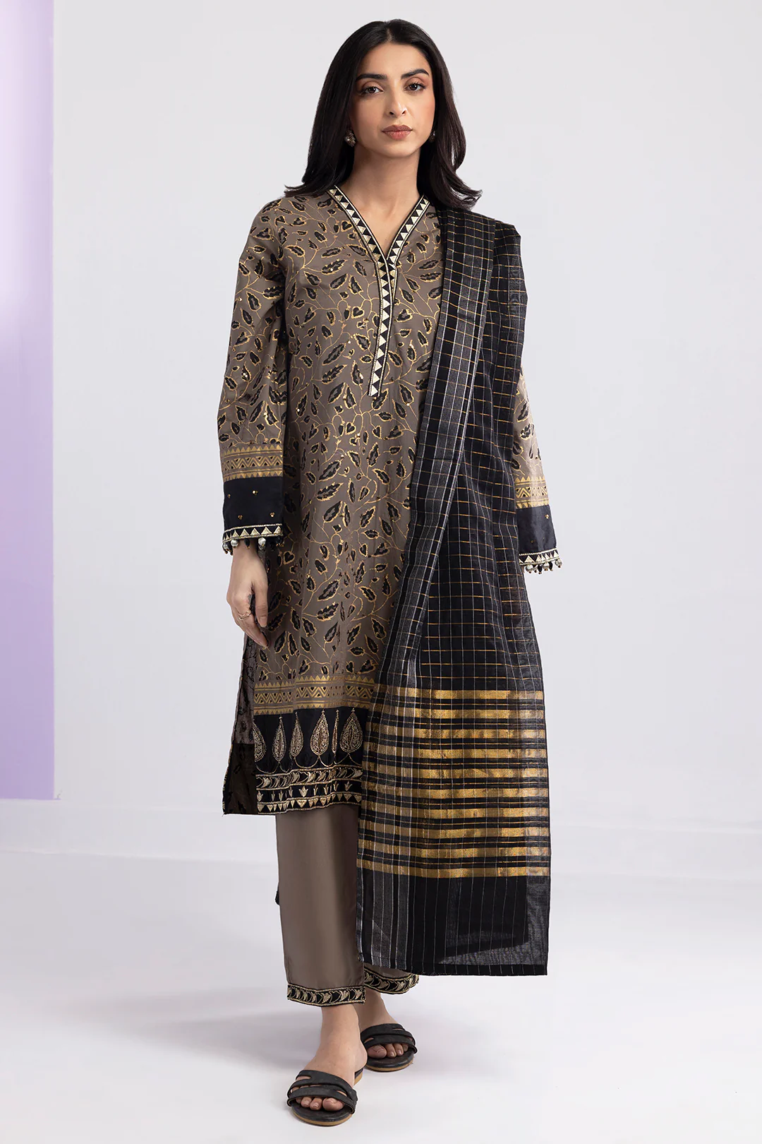 Embroidered Kurta Dupatta Trouser - 3421