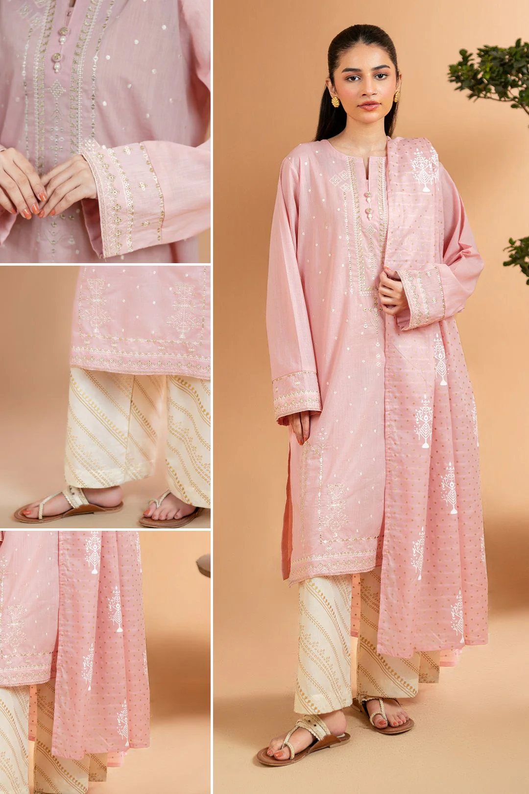 Embroidered Kurta Dupatta Trouser - 2500 - Image 8