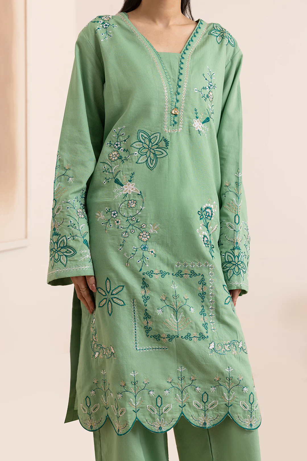 Embroidered Kurta Dupatta Trouser - 2501 - Image 3