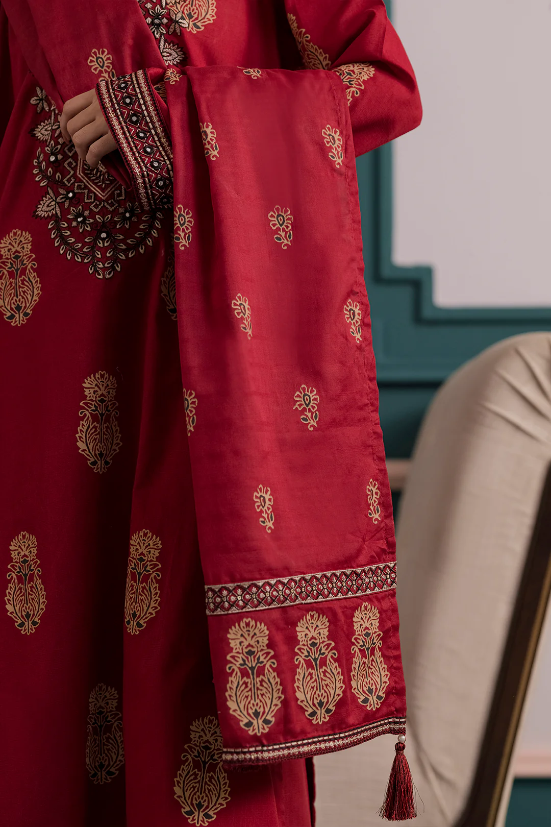Embroidered Kurta Dupatta Trouser - 2503 - Image 8