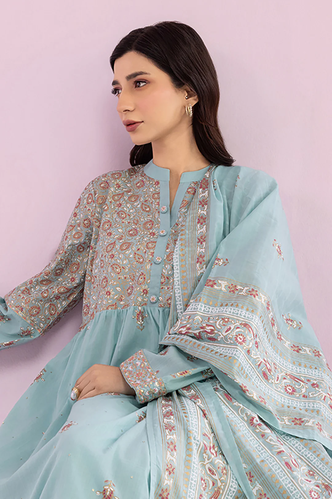 Embroidered Kurta Dupatta Trouser - 2504 - Image 2