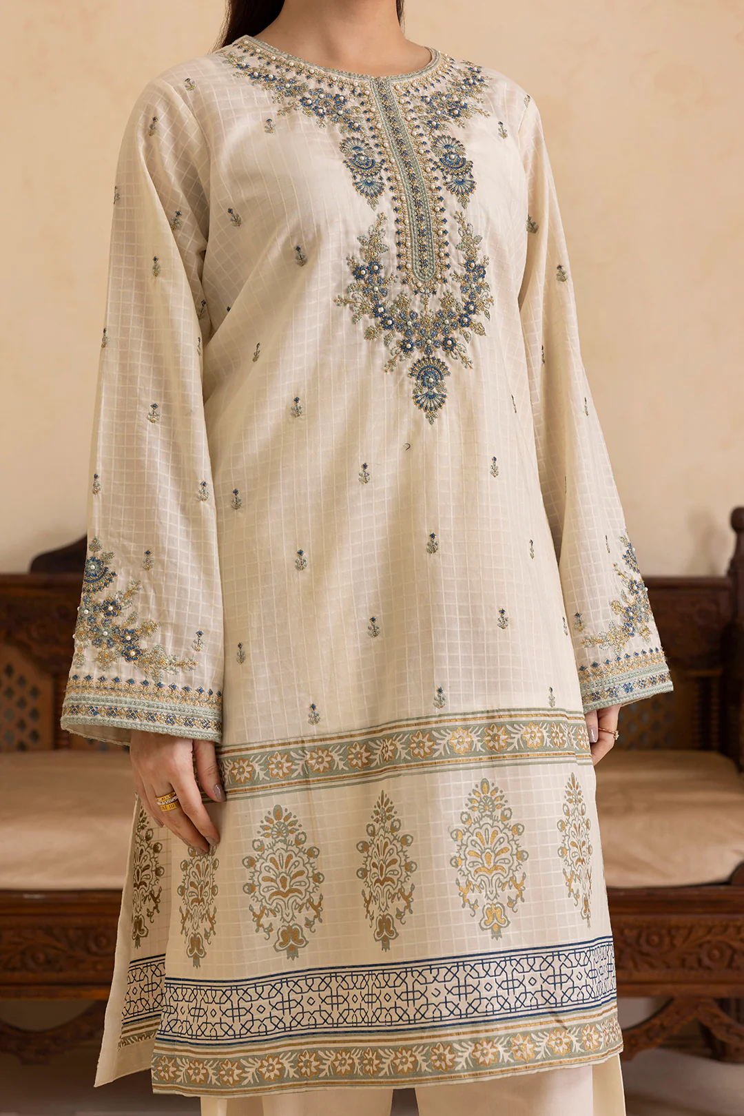 Embroidered Kurta Dupatta Trouser - 2509 - Image 7