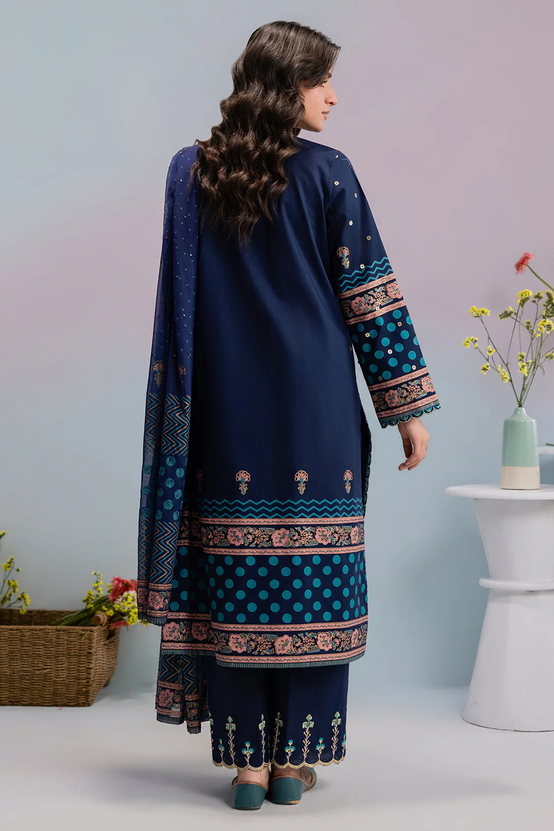 Embroidered Kurta Dupatta Trouser - 2510 - Image 9