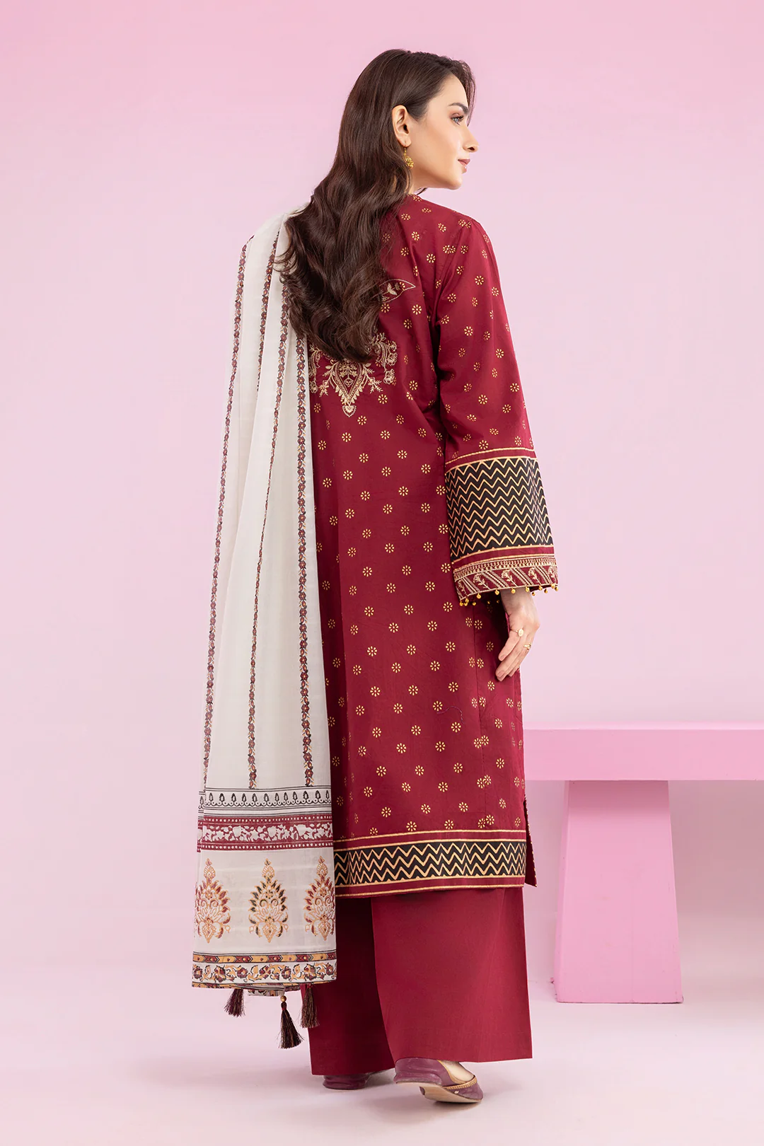 Embroidered Kurta Dupatta Trouser - 2512 - Image 12